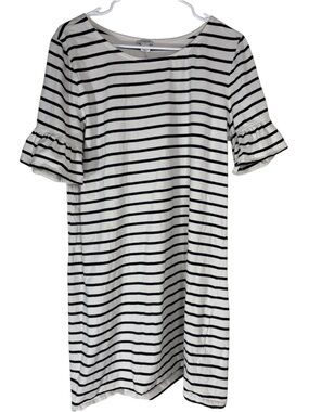 J.Crew Striped Ruffle Sleeve Dress XL